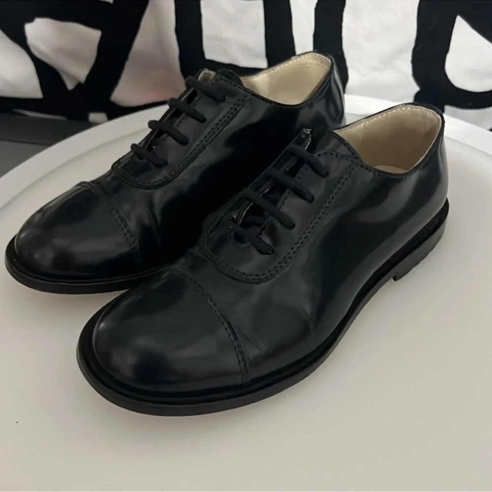 Authentic Fendi luxury designer dark navy blue Oxford derby dress shoes sz 13